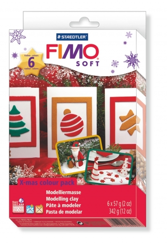 FIMO soft Xmas-Set, 6xFimo-Block + Motiv Form "Christmas" FIMO soft Xmas-Set, 6xFimo-Block + Motiv Form "Christmas"