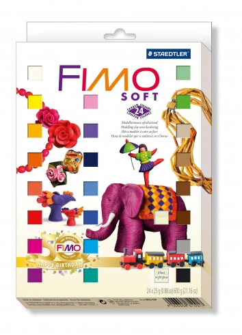 50 Jahre Fimo Soft-Gross-Set 600g 24 Farben + Gratis Ausstechformen-Set 50 Jahre Fimo Soft-Gross-Set 600g 24 Farben + Gratis Ausstechformen-Set