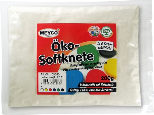 Öko-Softknete in weiß, ökologische Knetepulver, 200g Beutel Öko-Softknete in weiß, ökologische Knetepulver, 200g Beutel