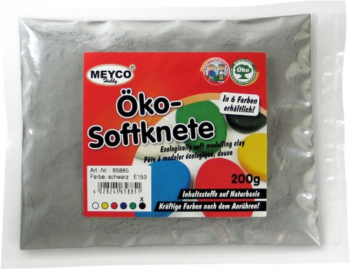 Öko-Softknete in schwarz, ökologische Knetepulver, 200g Beutel Öko-Softknete in schwarz, ökologische Knetepulver, 200g Beutel