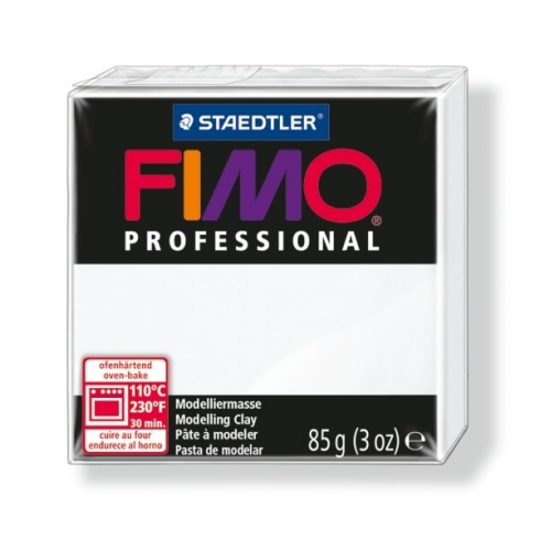 Fimo Professional Knete in weiss, Modelliermasse 85g Normalblock