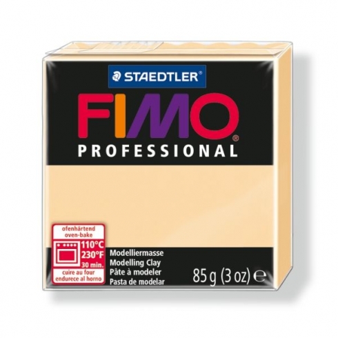 Fimo Professional Knete in champagner, Modelliermasse 85g Normalblock