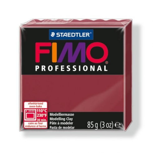Fimo Professional Knete in bordeaux, Modelliermasse 85g Normalblock
