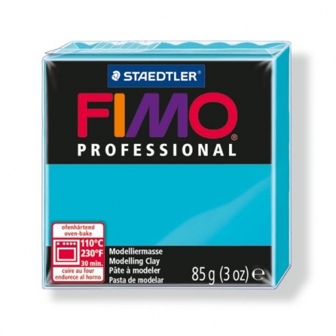 Fimo Professional Knete in türkis, Modelliermasse 85g Normalblock
