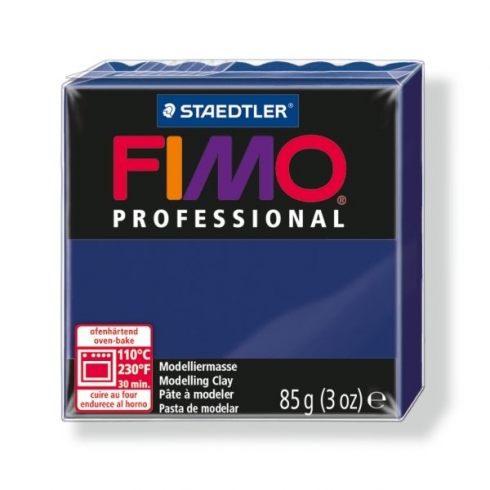 Fimo Professional Knete in marineblau, Modelliermasse 85g Normalblock