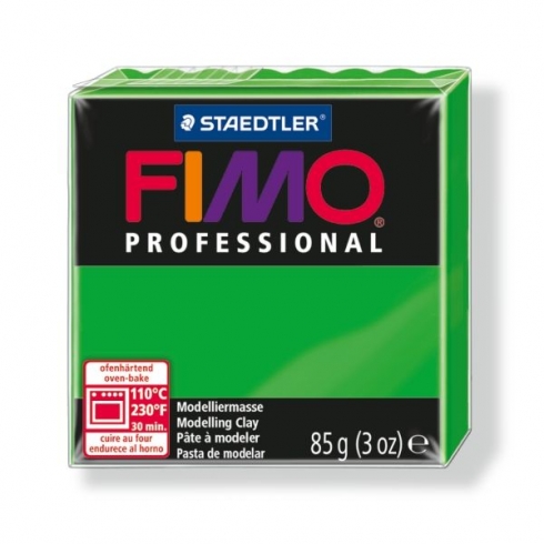 Fimo Professional Knete in saftgrün, Modelliermasse 85g Normalblock
