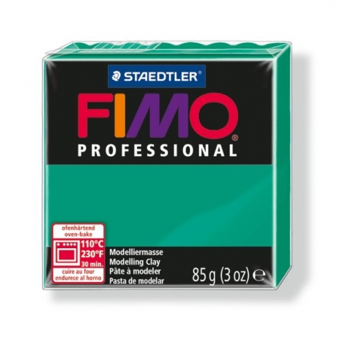 Fimo Professional Knete in reingrün, Modelliermasse 85g Normalblock