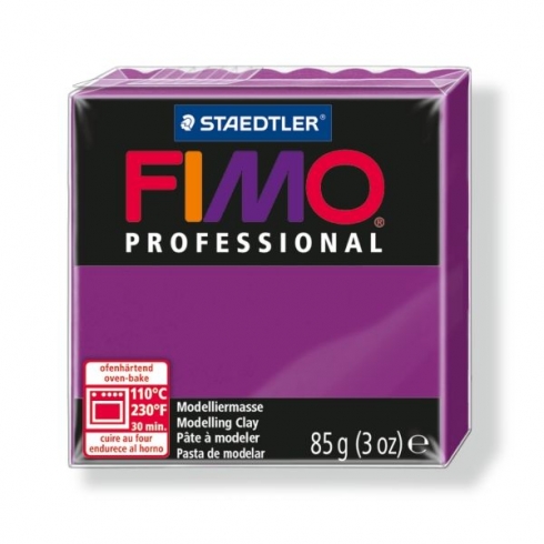 Fimo Professional Knete in violett, Modelliermasse 85g Normalblock