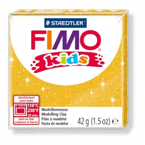 FIMO Kids Knete - glitter gold, Modelliermasse 42g