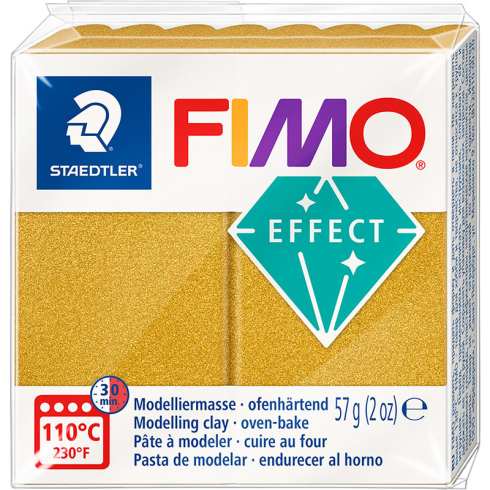 Fimo Effect Knete - Metallicfarbe gold, Modelliermasse 56g