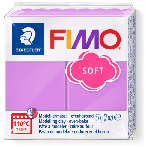 Fimo Soft Knete - lavendel, Modelliermasse 57g Normalblock