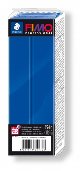 Fimo Professional Knete in ultramarin, Modelliermasse 454g Großblock