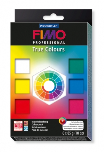Fimo Professional Knete "True Colors" Set 6x85gr, Modelliermasse