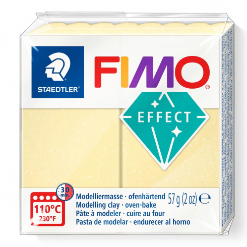 Fimo Effect Knete - Edelsteinfarbe zitrin, Modelliermasse 56g