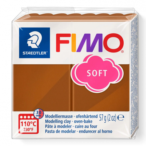 Fimo Soft Knete - caramel, Modelliermasse 57g Normalblock