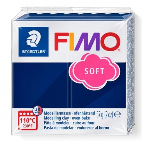 Fimo Soft Knete - windsorblau, Modelliermasse 57g Normalblock