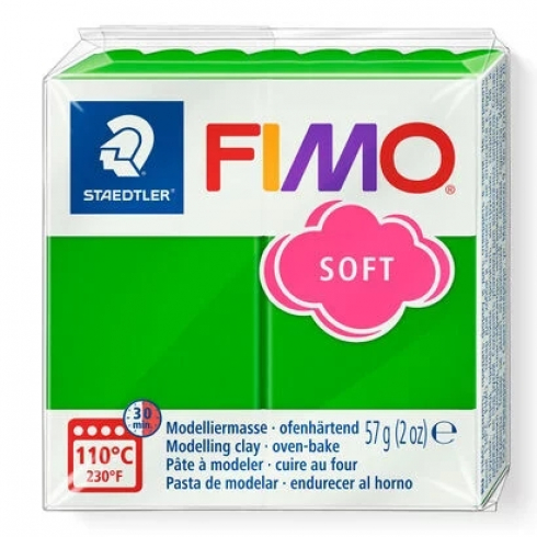 Fimo Soft Knete - tropischgrün, Modelliermasse 57g Normalblock