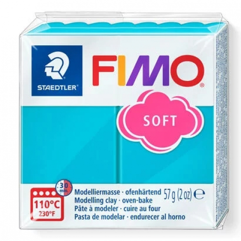 Fimo Soft Knete - pfefferminz, Modelliermasse 57g Normalblock