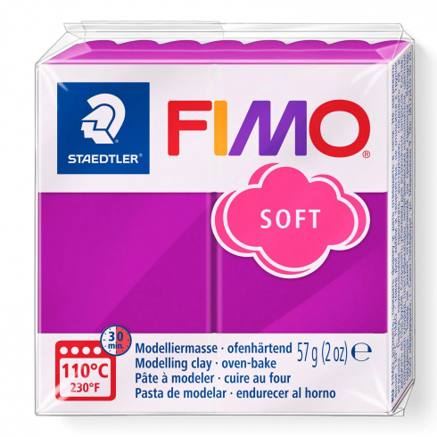 Fimo Soft Knete - purpur, Modelliermasse 57g Normalblock