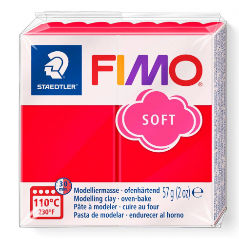 Fimo Soft Knete - indischrot, Modelliermasse 57g Normalblock