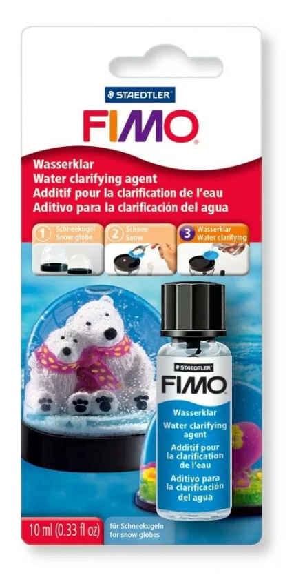 FIMO Schneekugel Wasserklar, Glasflasche 10ml, Pinsel