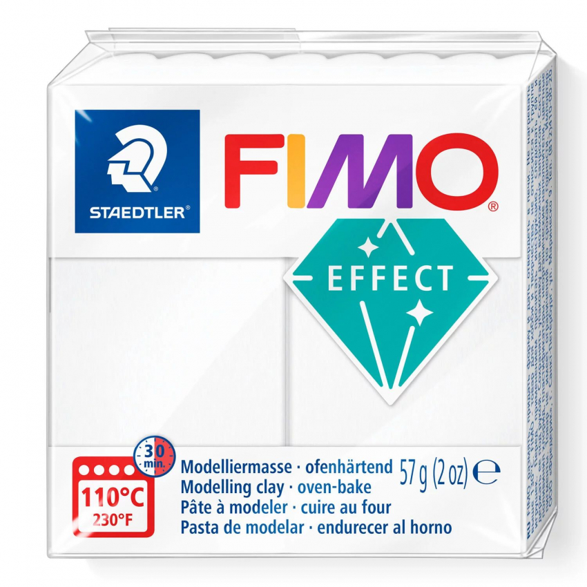 Fimo Effect Knete - Transparentfarbe transparent, Modelliermasse 56g